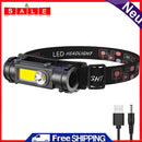 Built-in Battery USB DC Rechargeable Headlight Hiking Strong Headlamp w/ Magnetic