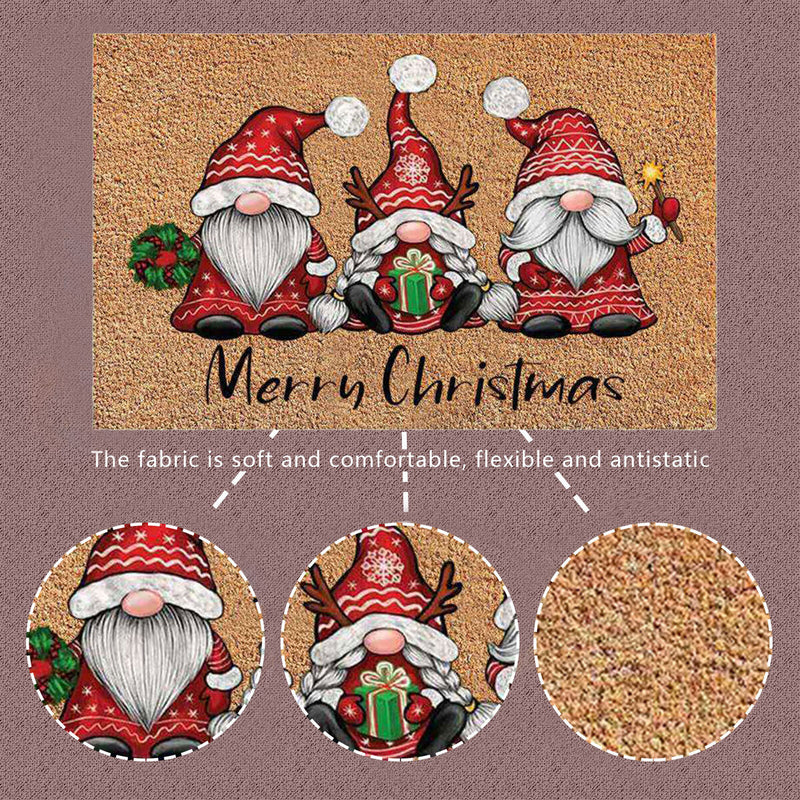 Christmas Gnome Dwarf Doormat Merry Christmas Welcome Carpet Door Rug (2) Newly