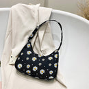 Fashion Flower Daisy Women Handbag Nylon Small Underarm Shoulder Tote Bags