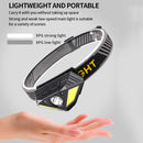 XPG+COB LED Powerful Headlamp Wave Induction Waterproof Outdoor Safety Headlight