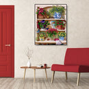 Painting By Numbers Kit DIY Flower Rack Hand Painted Canvas Oil Art Picture
