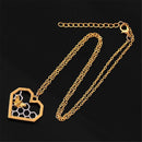 Fashion Women Heart Honeycomb Bee Pendant Clavicle Chain Charm Necklace