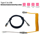 Mechanical Keyboard Coiled Cable RGB Type C USB Aviator Connector (Yellow)