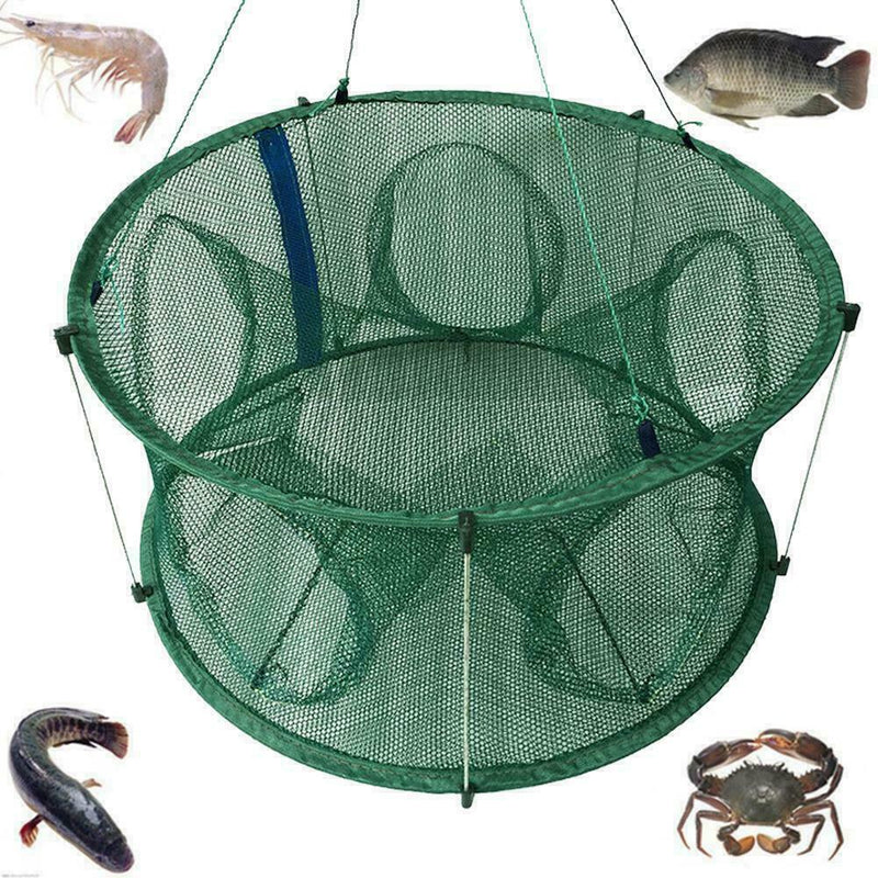 Automatic Fishing Net Trap Cage Round Shape Open For Crab I5J4 Lobster A5P5
