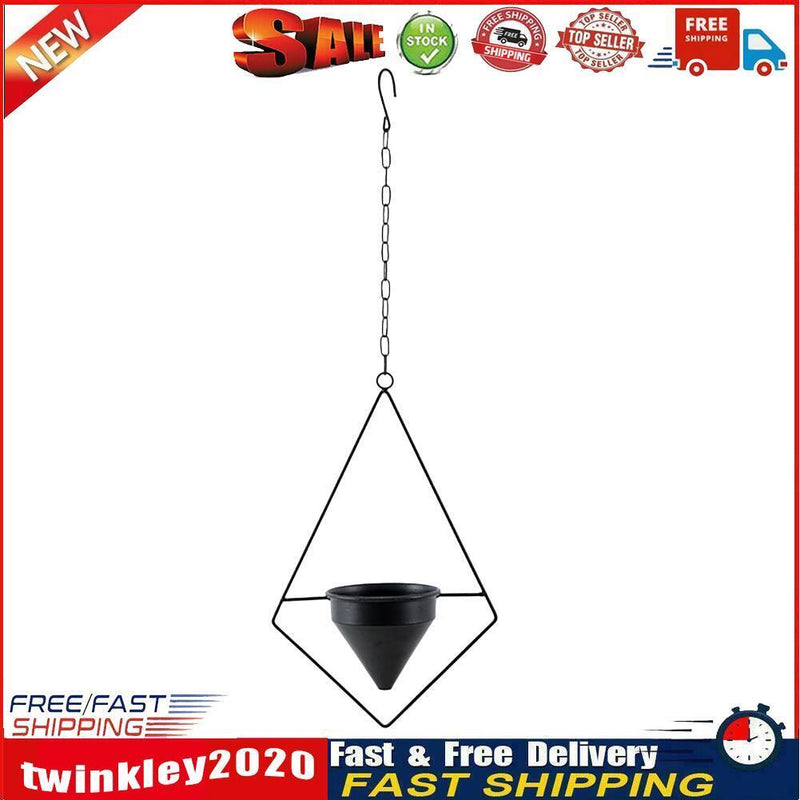 Hanging Flower Pot Hanger Chain Iron Planter Basket Holder Home Decor (A) Newly