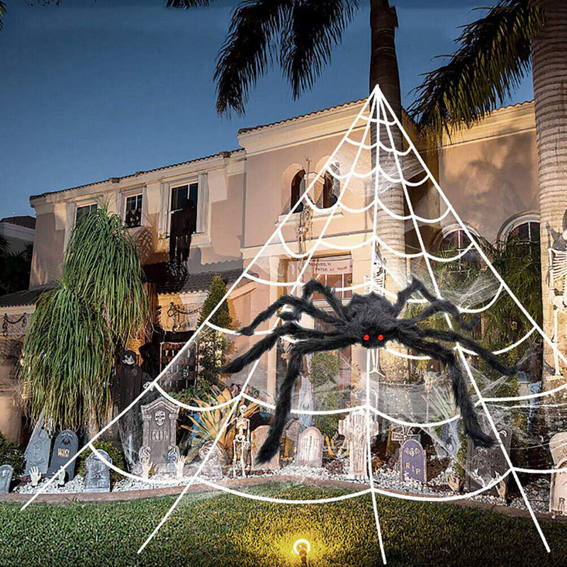 #A 7m Simulated Spider Home Decor Halloween Spider Silk Rope for Haunted House