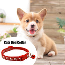 Pet Cat Dog Collar with Bell Footprint Buckle Adjustable Neck Strap (Red) Newly