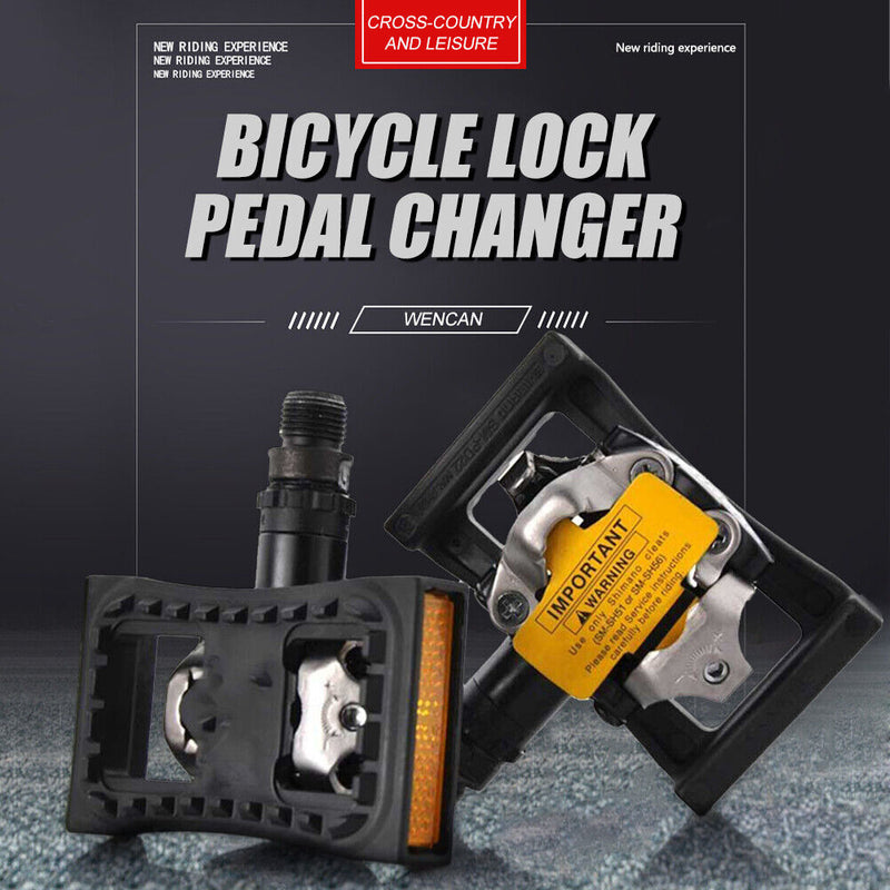Bicycle Locking Pedal Cleats Flat Adapter Flat Plate Conversion for M520