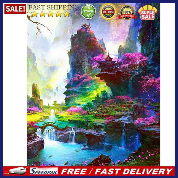 5D Diamond Painting Kit DIY Mountains Waters Full Round Drill Home Decoration