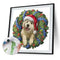 40x40cm Xmas Dog Frameless Picture Oil Paint By Numbers Hand Painted Home Decor