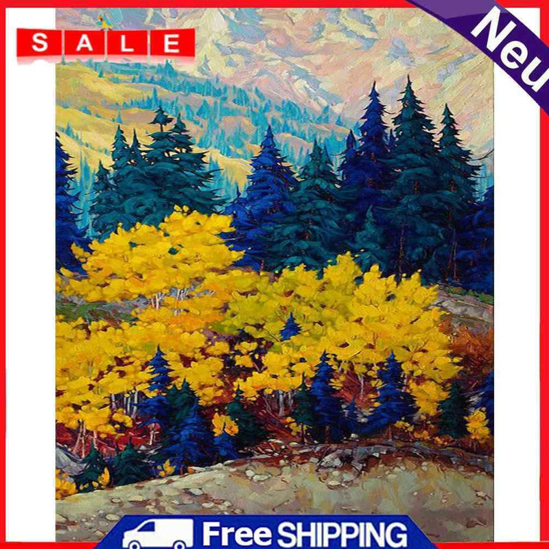 Oil Paint By Numbers Canvas Drawing DIY Forest Picture Hand Painted Wall Art Kit