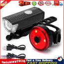 Bike LED USB Rechargeable Headlight Taillight Set Bicycle Front Back Light Newly