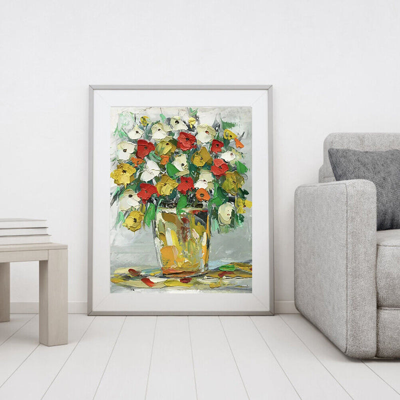 Oil Paint By Numbers Picture DIY Drawing Elegant Flower Nature Acrylic Painti