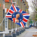 Polyester Giant England Flag Hanging Banners with Queen Elizabeth II (A) Newly