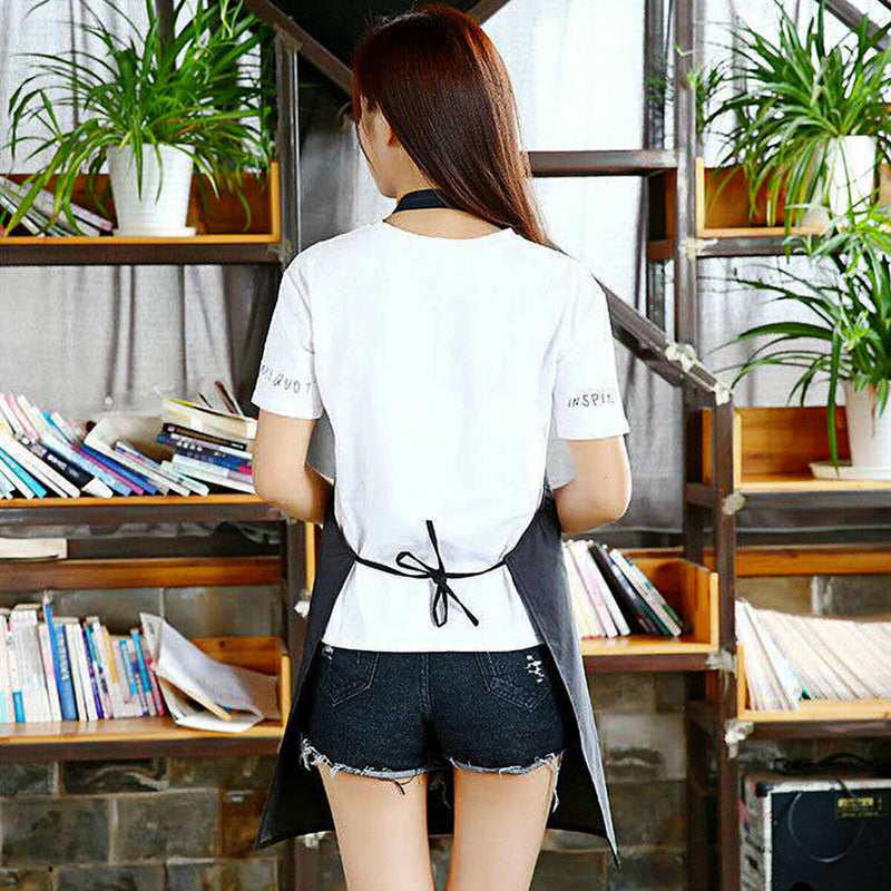 Kitchen Apron Waterproof Oil-Proof Cooking Chef Aprons with Pocket (Black) Newly