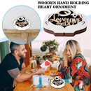 Multi-layer Wooden Wedding Supplies With Hands Holding Heart Ornaments`