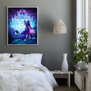 Purple Leopard Oil Paint By Numbers Canvas Drawing DIY Hand Painted Wall Cr