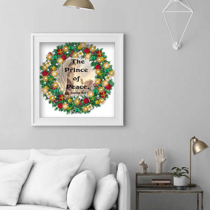 5D DIY Diamond Painted Christmas wreath Partial Special Rhinestone Set