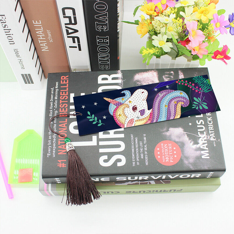 2x Horse Diamond Painting Bookmark DIY Special Shaped Drill Tassel (SQ28) Newly