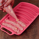 DIY Sausage Making Mold Food Grade Silicone Handmade Hot Dog Mold (Red) Newly