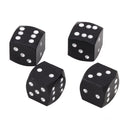 4pcs Dice Style Car Tire Wheel Tyre Caps Valve Stem Dust Covers (Black)