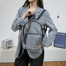 Women Solid Transparent Portable Backpack Casual PVC Clear Waterproof School Bag
