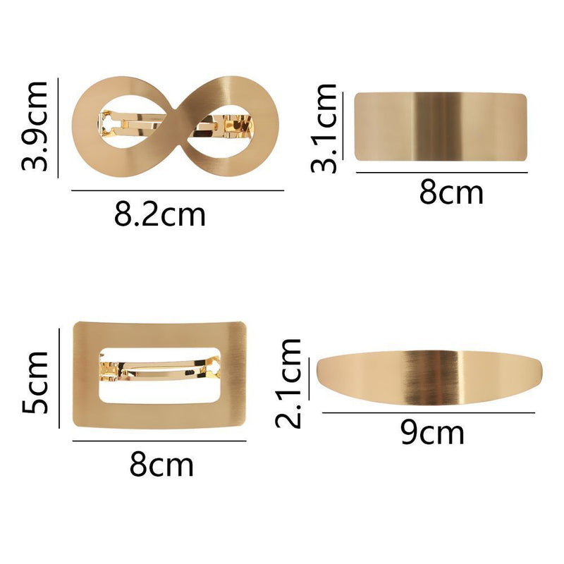 Women Girls Hairgrips Horsetail Clip Metal Hairgrips Geometry Hair Clip