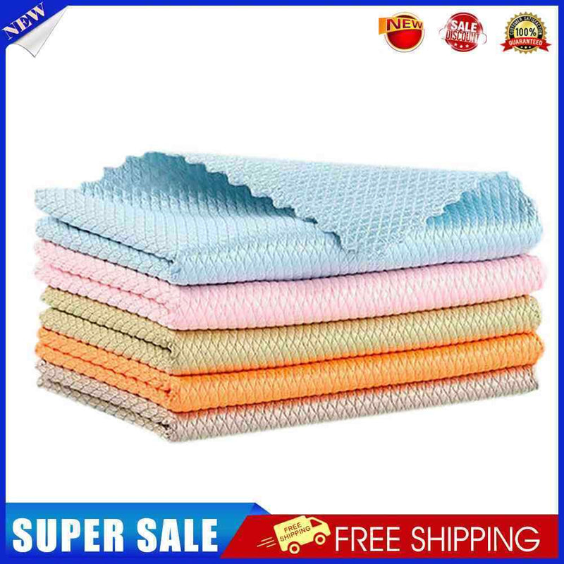 Microfiber Dish Cloth for Washing Dishes 5pcs Fish Scales Design Dish Rags