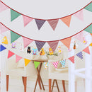 12 Flags 3.2M Striped Cotton Fabric Flag Banner Bunting Pennant Wedding