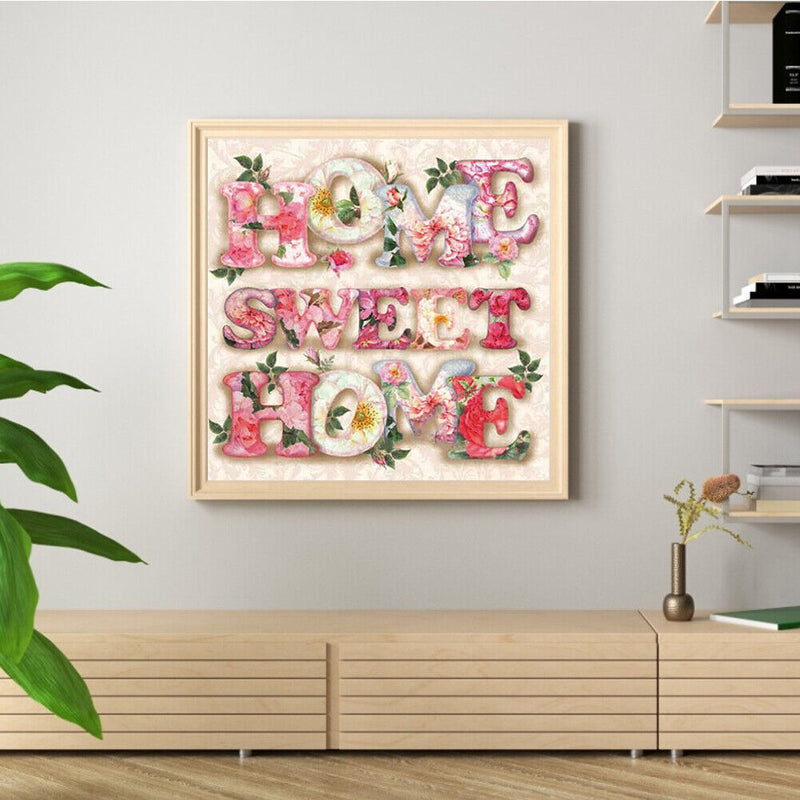 DIY Oil Paint by Numbers Letters Canvas Artwork Living Room Hand Painting Decor