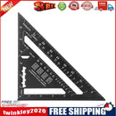 Metric 7 inch Aluminum Alloy Triangle Ruler Layout Angle Protractor (Black)