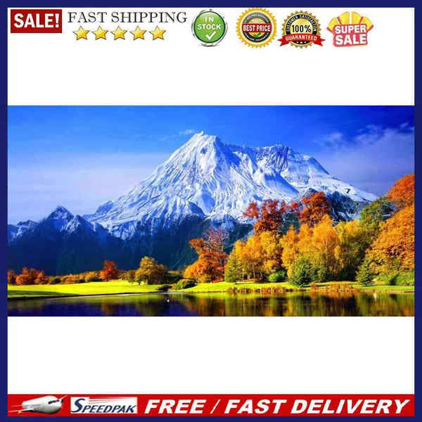 Diamond Painting Snow Mountain Lake Full Round Drill Picture of Rhinestone