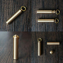 Brass Pill Box Case Medicine Bottle Holder Container Keychain w/ Waterproof L1B6