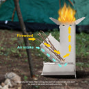 Outdoor Camping Firewood Stove Stainless Steel Picnic BBQ Detachable Furnace