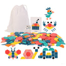 Wooden Jigsaw Puzzle Set Colorful Tangram Baby Montessori Educational Toys