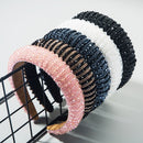 Women HairHoop Baroque Padded Rhinestone hairband Head wrap Handmade Headdress