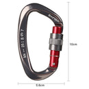 25KN D Shape Safety Lock Carabiner Outdoor Rock Climbing Buckle (Gun Grey) Newly