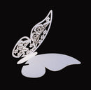 50 Pcs Butterfly Place Escort Wine Glass Paper Card for Wedding Party White
