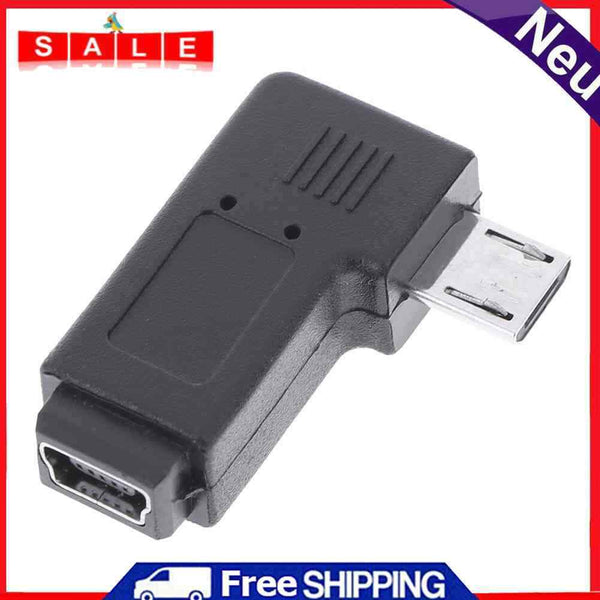 90 ° Mini USB Female, Micro USB Male Date Transfer Adapter Connector