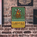 20x30cm Campfire Barbe Print Rectangular Metal Retro Tin Drawing Flat Style