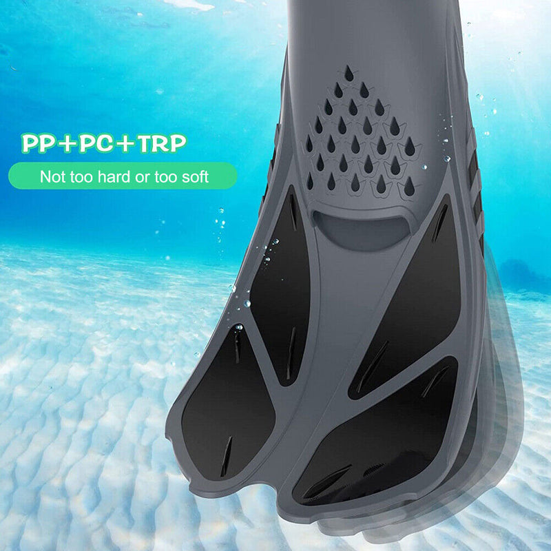 Diving Swimming Fins Adults Water Sport Training Foot Flippers (Black S/M) Newly