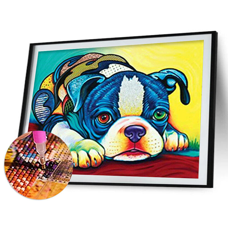5D DIY Full Drill Diamond Painting Dog Cross Stitch Embroidery Kit Wall Art