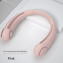 Mini Neck Fan Bladeless USB Rechargeable Neck Air Cooler (Pink 3000mAh)