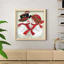 Handmade Partial Drill Snowman Couple 5D Special Shaped DIY Diamond Painting Kit