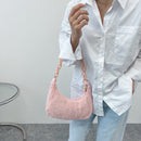 Fashion Women Curly Plush Pure Color Chain Hobos Shoulder Underarm Bag Handbags