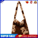 Women Faux Fur Cartoon Handbags Large Fluffy Shoulder Bags (Brown Bear)