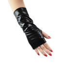 Hip-Hop Dance Gothic Punk Black Gloves Dress Up Halloween Leather Gloves