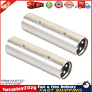 2pcs 3Pin XLR Male to XLR Male Microphone Power For Adapter Plug Connector Newly