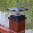 Solar Power LED Pillar Lamp Outdoor Garden Fence Light (Warm Light Black)