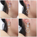 Jewelry Long Asymmetrical  Ear Stud Drops Earrings Dangle Earrings Rhinestone